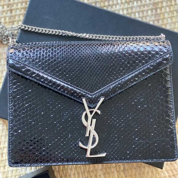 Black YSL Python Bag with silver adjustable straps - Picture 1 of 10